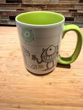 Lime Green Interior Monsters Inc. Character Ceramic Mug